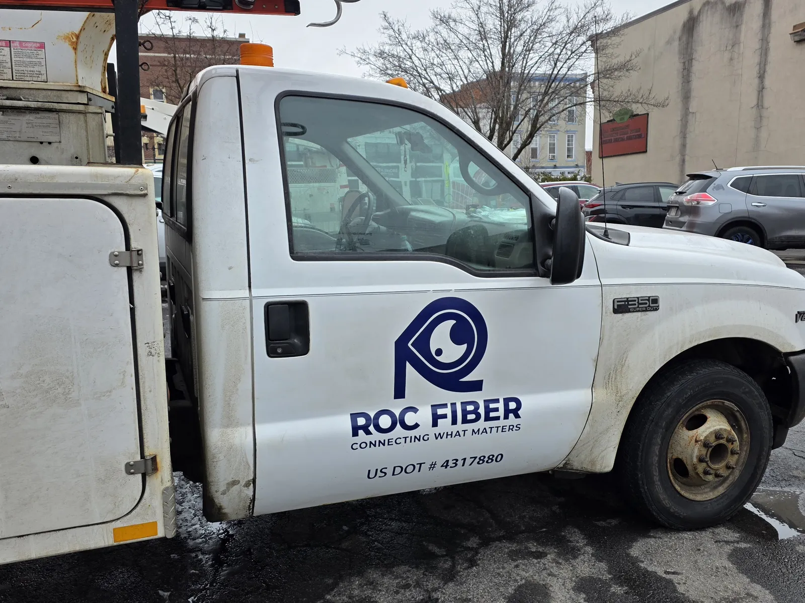 ROC Fiber Ford F-350 vinyl door graphic