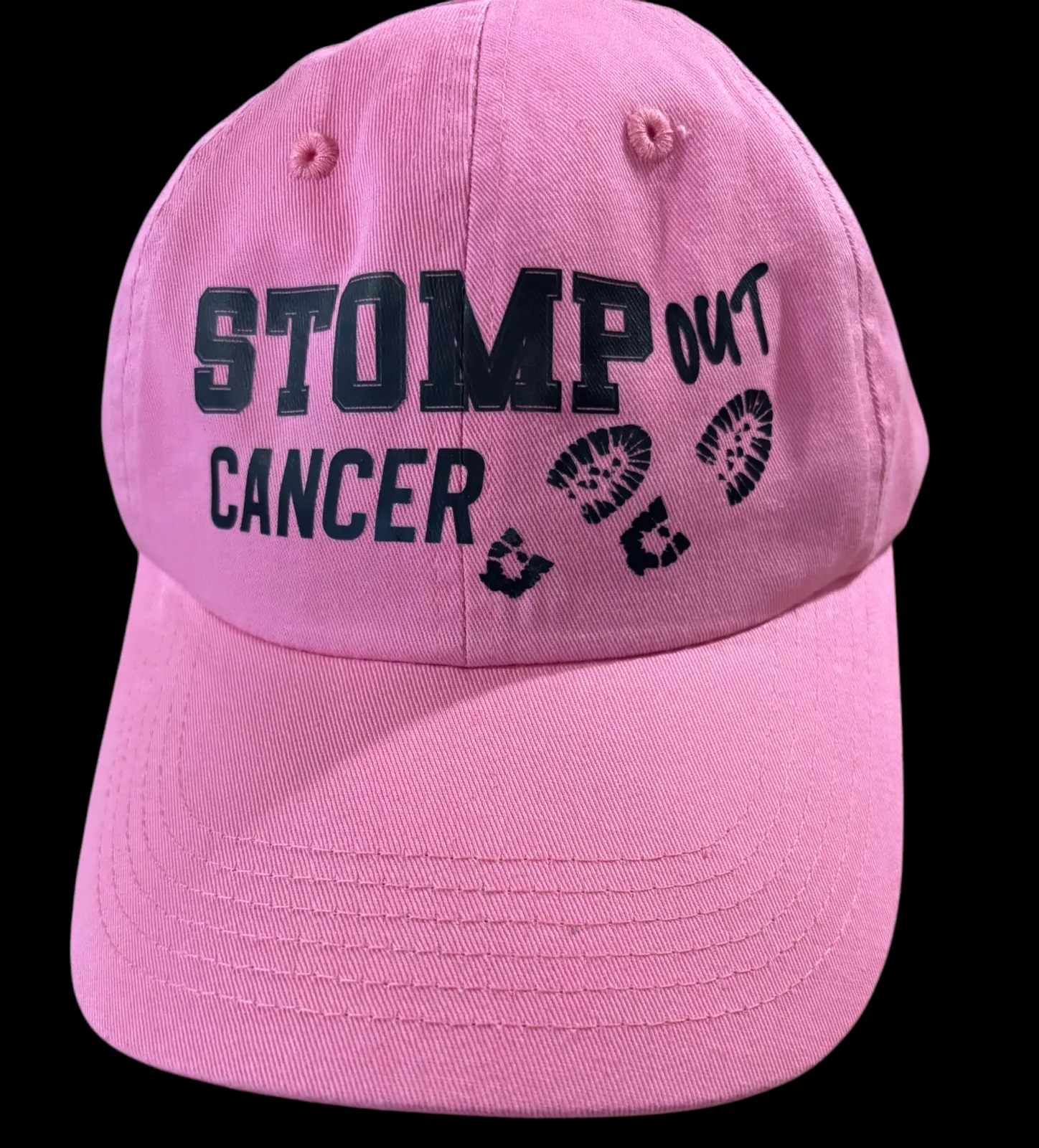 Stomp Out Cancer pink baseball cap
