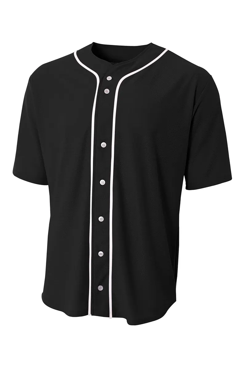 A4 Short Sleeve Full-Button Baseball Top A4N4184 - additional view 2