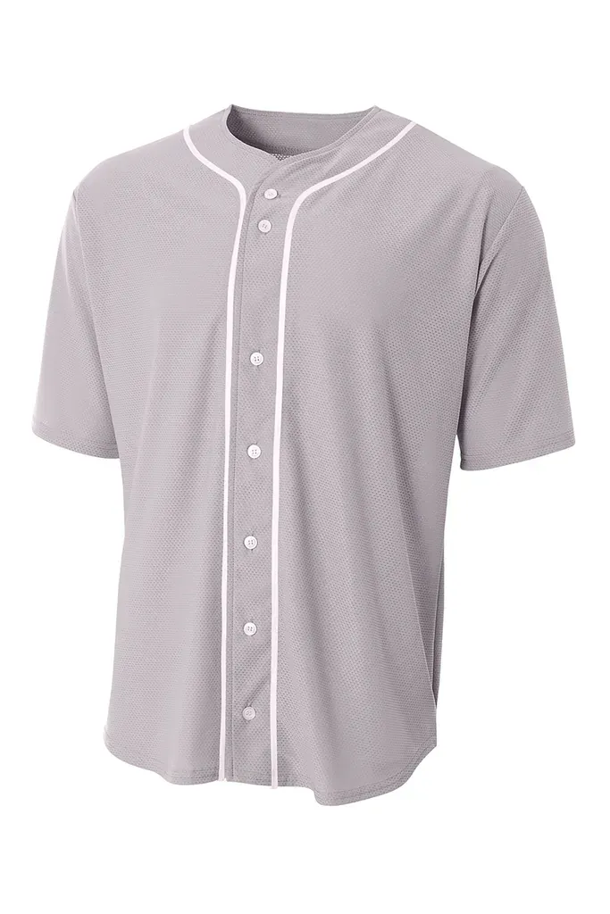 A4 Short Sleeve Full-Button Baseball Top A4N4184 - additional view 1