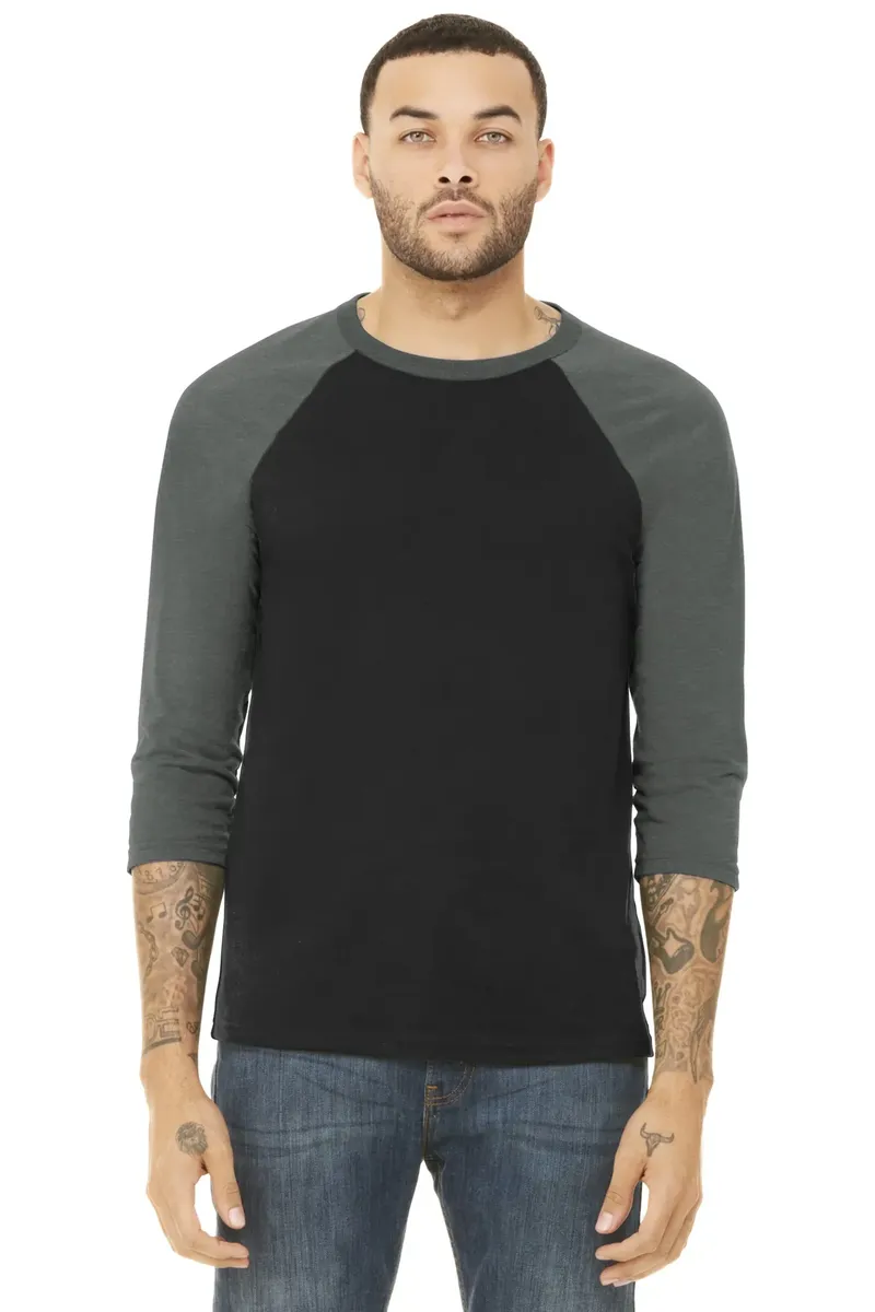 BELLA+CANVAS ® Unisex 3/4-Sleeve Baseball Tee. BC3200 - additional view 11