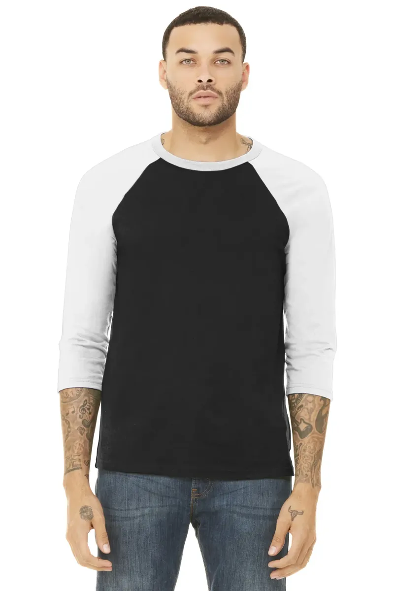 BELLA+CANVAS ® Unisex 3/4-Sleeve Baseball Tee. BC3200 - additional view 3
