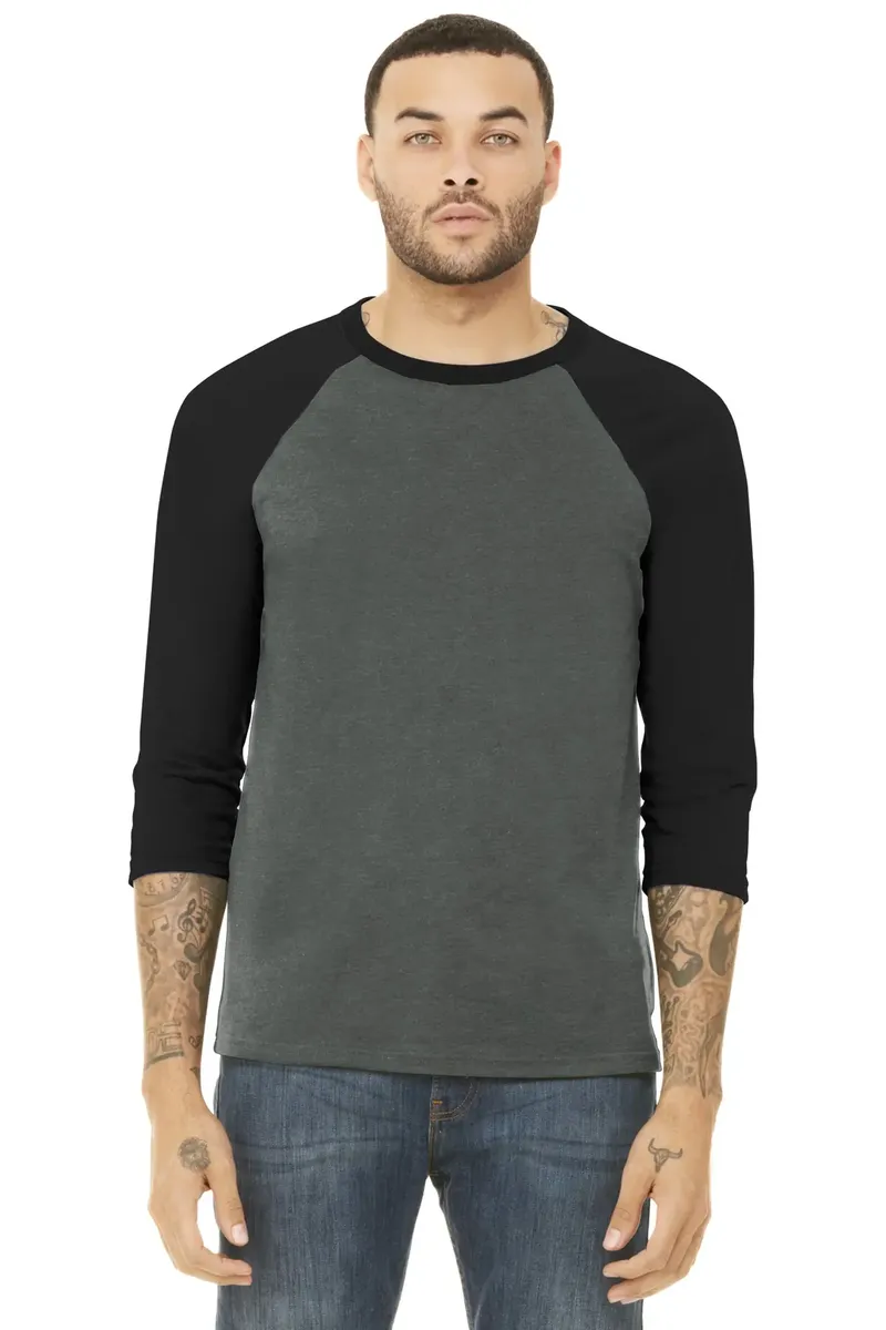 BELLA+CANVAS ® Unisex 3/4-Sleeve Baseball Tee. BC3200 - additional view 10