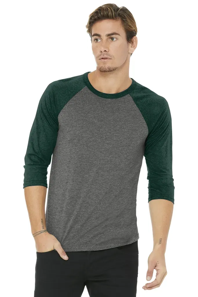 BELLA+CANVAS ® Unisex 3/4-Sleeve Baseball Tee. BC3200 - additional view 2