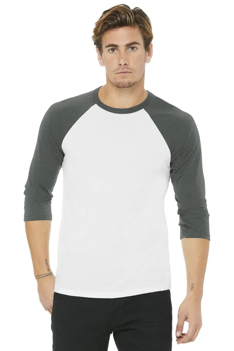 BELLA+CANVAS ® Unisex 3/4-Sleeve Baseball Tee. BC3200 - additional view 7