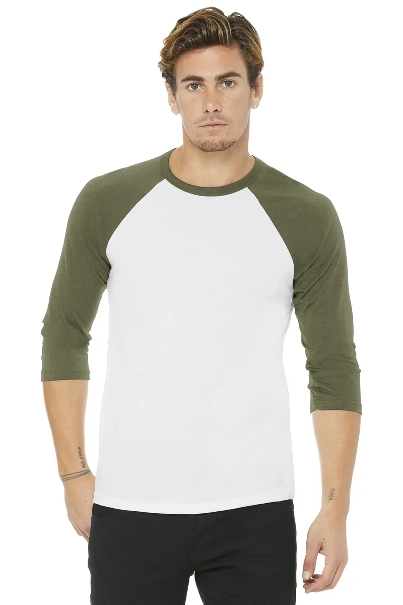 BELLA+CANVAS ® Unisex 3/4-Sleeve Baseball Tee. BC3200 - additional view 4