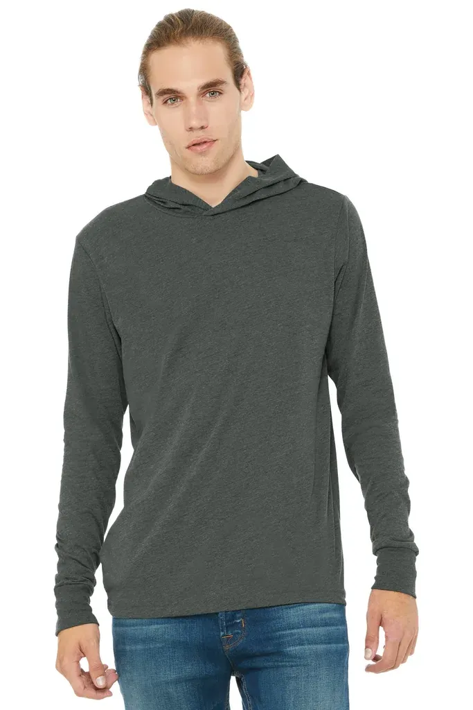 BELLA+CANVAS ® Unisex Jersey Long Sleeve Hoodie. BC3512 - additional view 1