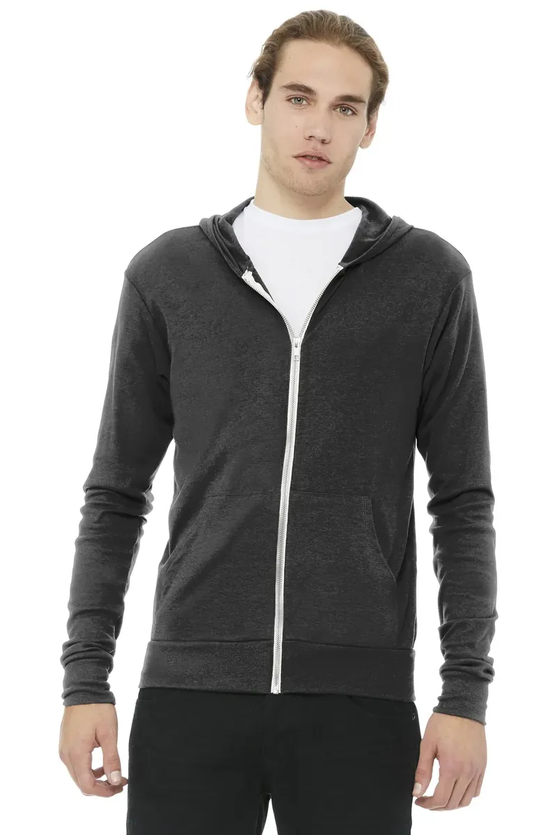 BELLA+CANVAS ® Unisex Triblend Full-Zip Lightweight Hoodie. BC3939 - additional view 1