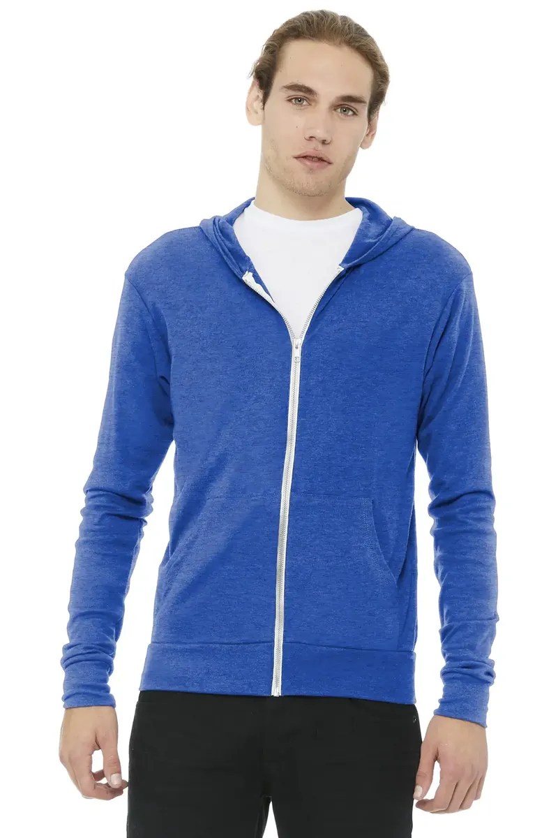 BELLA+CANVAS ® Unisex Triblend Full-Zip Lightweight Hoodie. BC3939 - additional view 5