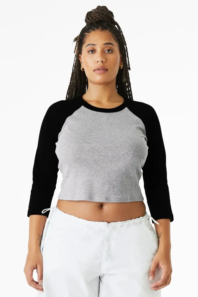 BELLA+CANVAS® Women's Micro Rib 3/4 Raglan Baby Tee BC1200 - additional view 2