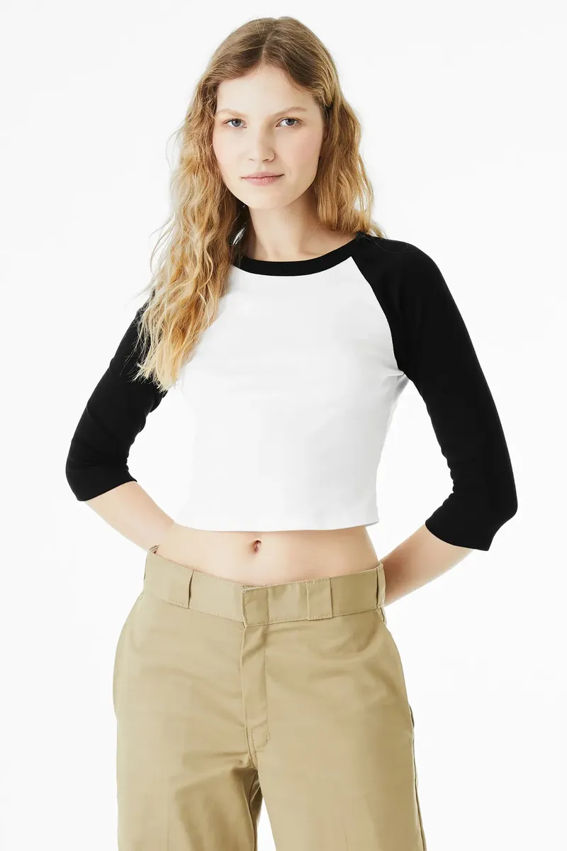 BELLA+CANVAS® Women's Micro Rib 3/4 Raglan Baby Tee BC1200 - additional view 1
