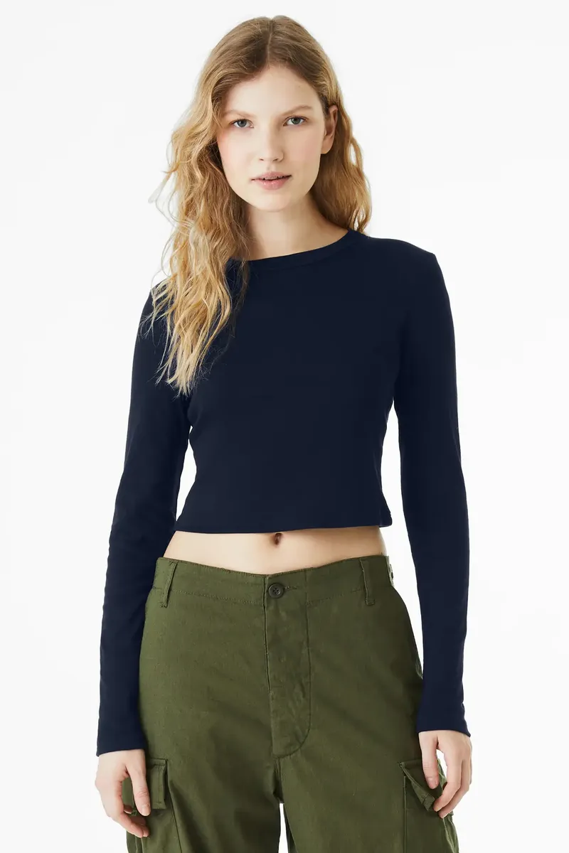 BELLA+CANVAS® Women's Micro Rib Long Sleeve Baby Tee BC1501 - additional view 3