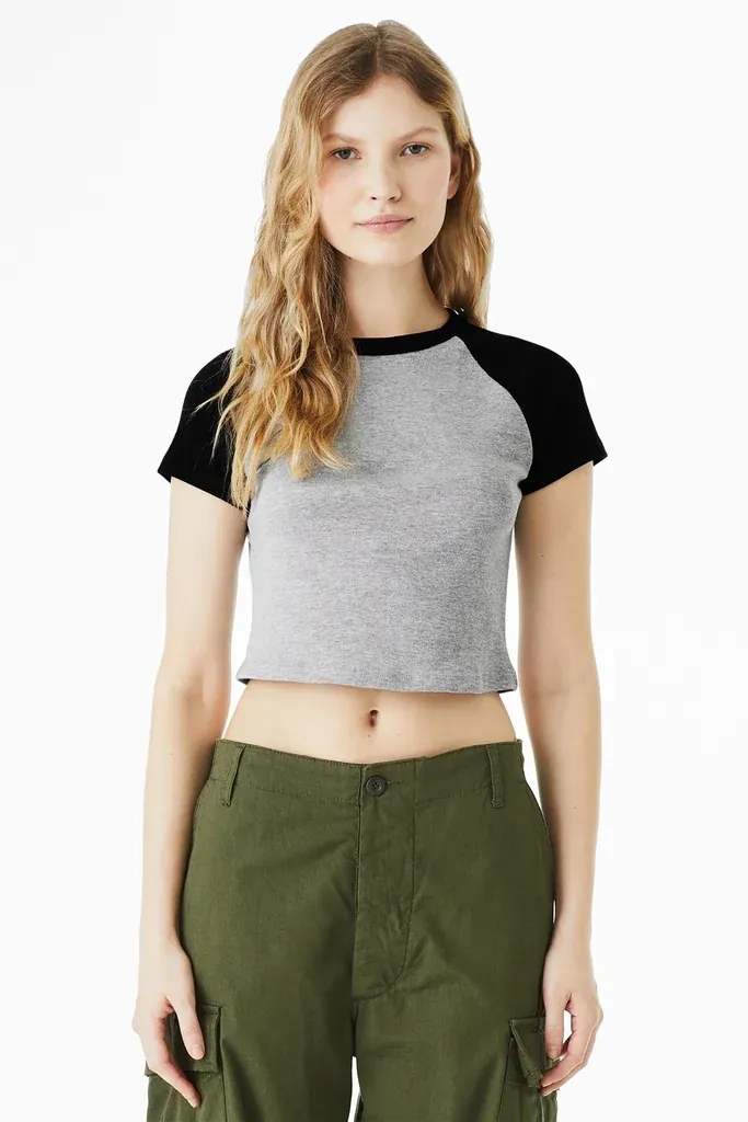 BELLA+CANVAS® Women's Micro Rib Raglan Baby Tee BC1201 - additional view 1