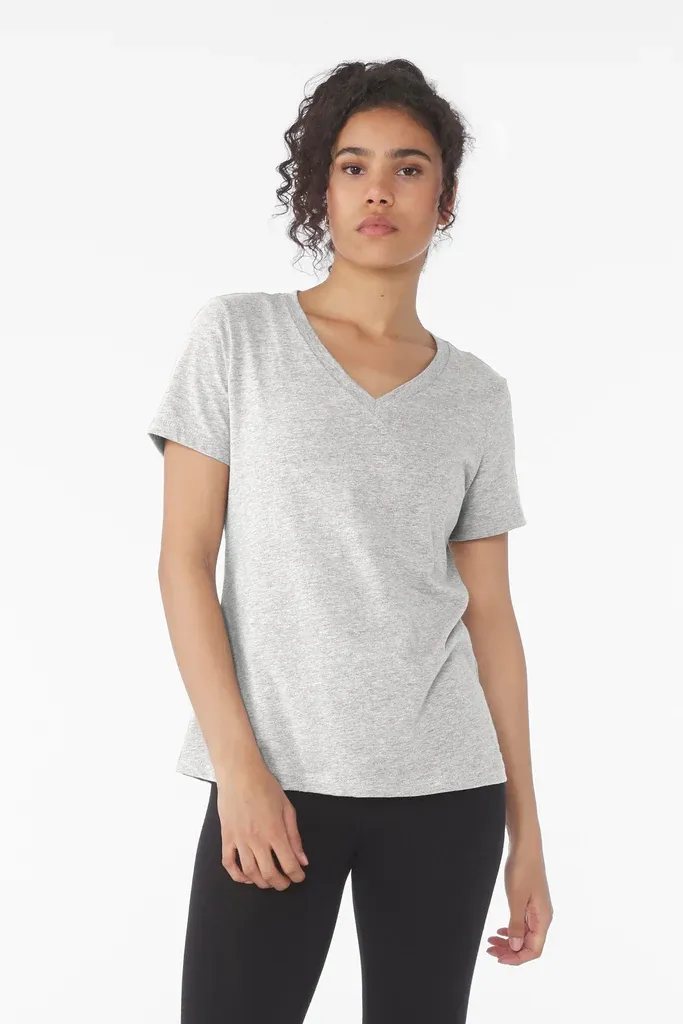 BELLA+CANVAS® Women's Relaxed Heather CVC V-Neck Tee BC6405CVC