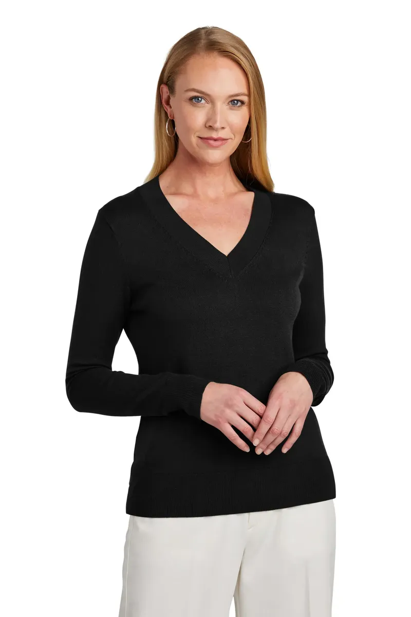 Brooks Brothers® Women's Cotton Stretch V-Neck Sweater BB18401 - additional view 3