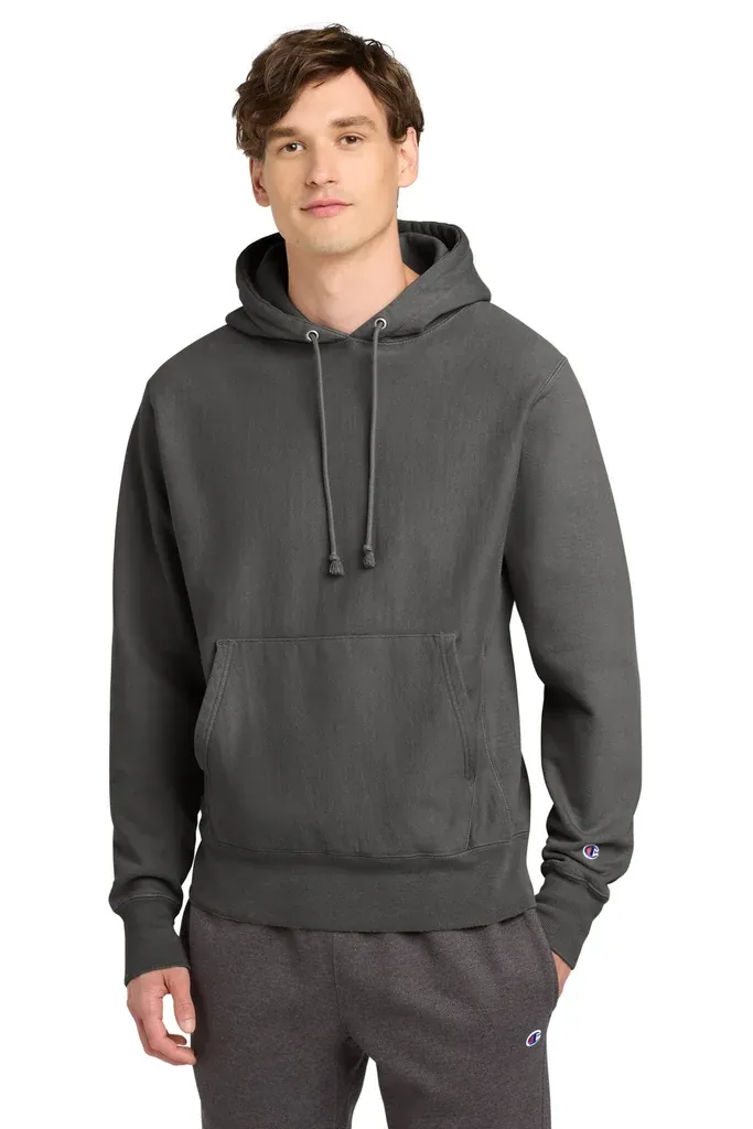 Champion ® Reverse Weave ® Garment-Dyed Hooded Sweatshirt. GDS101 - additional view 6