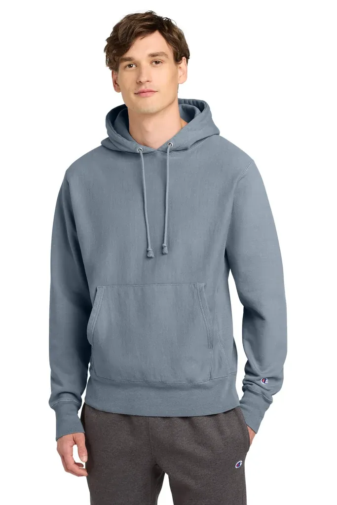 Champion ® Reverse Weave ® Garment-Dyed Hooded Sweatshirt. GDS101 - additional view 1