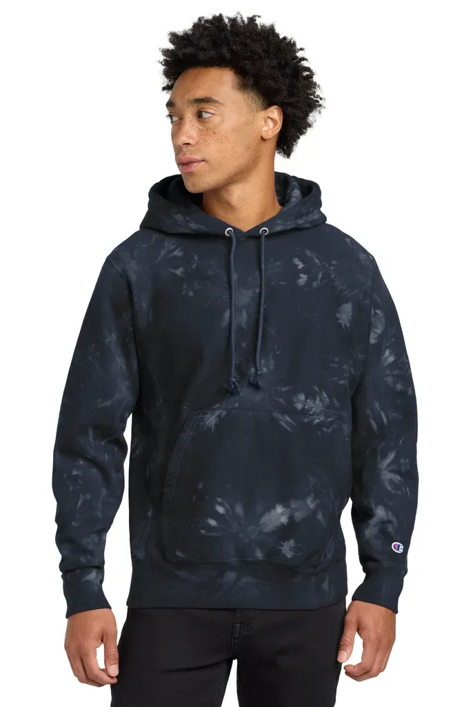 Champion ® Reverse Weave ® Scrunch-Dye Tie-Dye Hooded Sweatshirt. TDS101 - additional view 2
