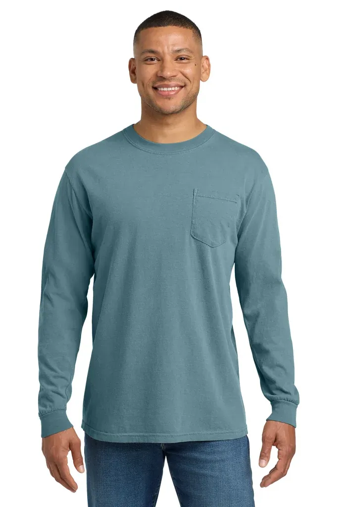 COMFORT COLORS ® Heavyweight Ring Spun Long Sleeve Pocket Tee. 4410 - additional view 1