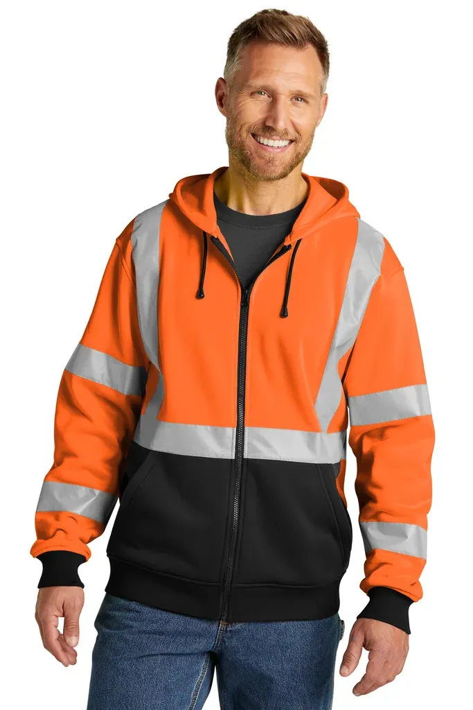 CornerStone® A107 Class 3 Heavy-Duty Fleece Full-Zip Hoodie CSF300 - additional view 1