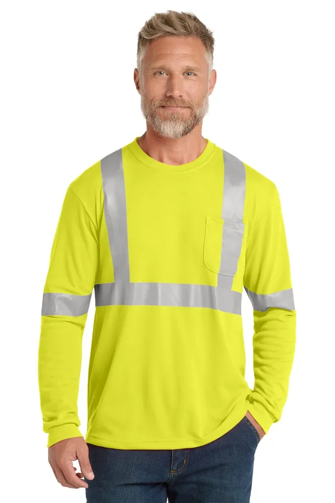 CornerStone® ANSI 107 Class 2 Long Sleeve Safety T-Shirt. CS401LS - additional view 1