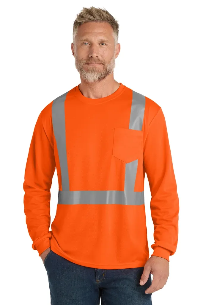 CornerStone ® ANSI 107 Class 2 Mesh Long Sleeve Tee. CS201 - additional view 1