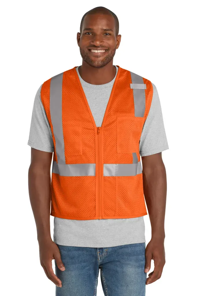CornerStone ® ANSI 107 Class 2 Mesh Zippered Vest. CSV102 - additional view 1