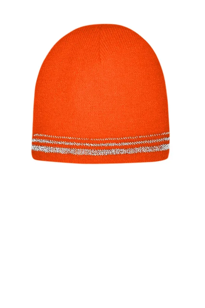 CornerStone ® Lined Enhanced Visibility with Reflective Stripes Beanie CS804
