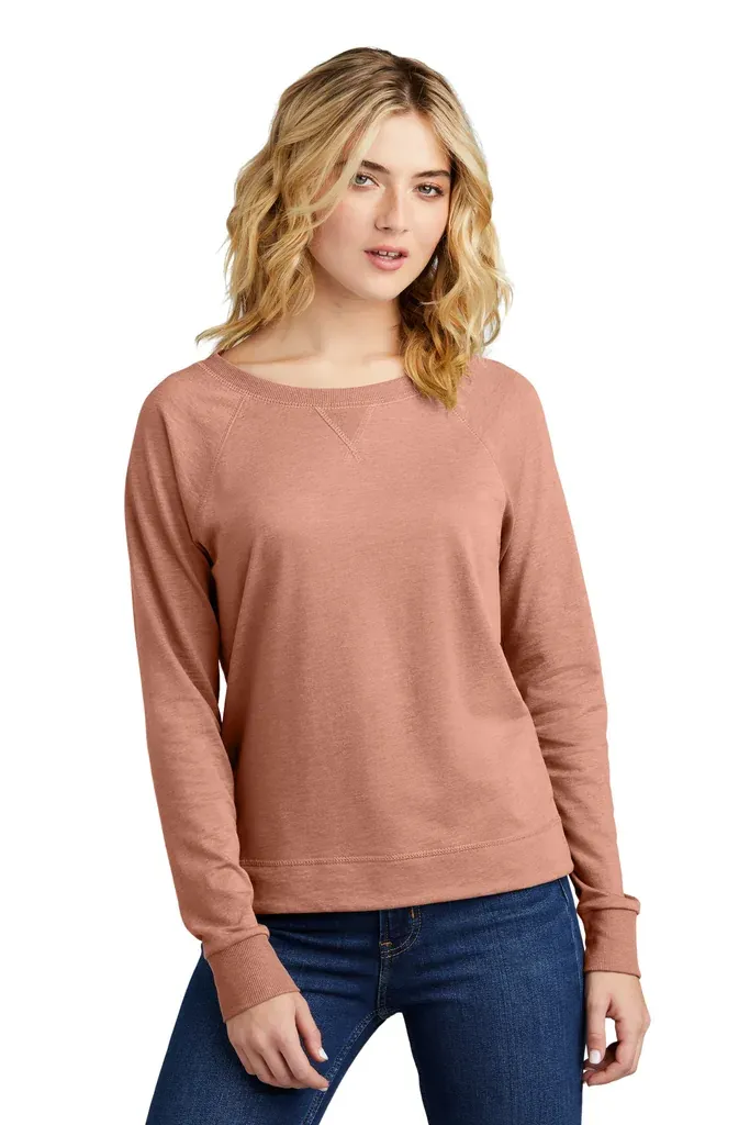 District® Women's Featherweight French Terry Long Sleeve Crewneck DT672 - additional view 1