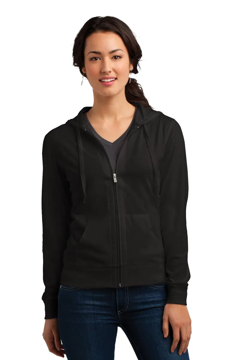 District® Women's Fitted Jersey Full-Zip Hoodie. DT2100 - additional view 1