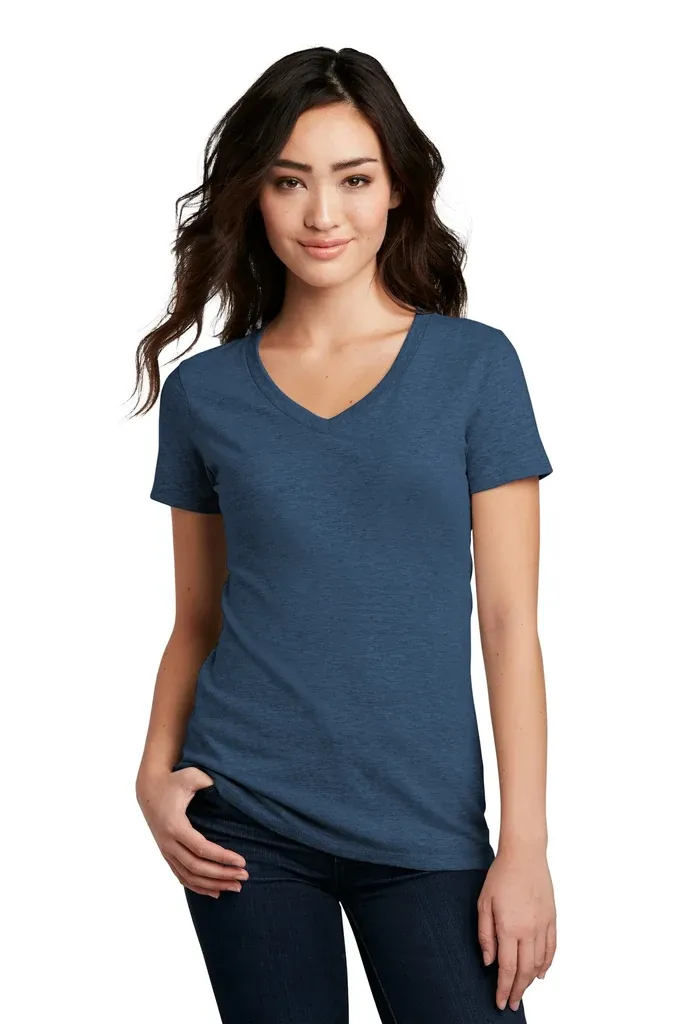 District® Women's Perfect Blend® CVC V-Neck Tee. DM1190L - additional view 5