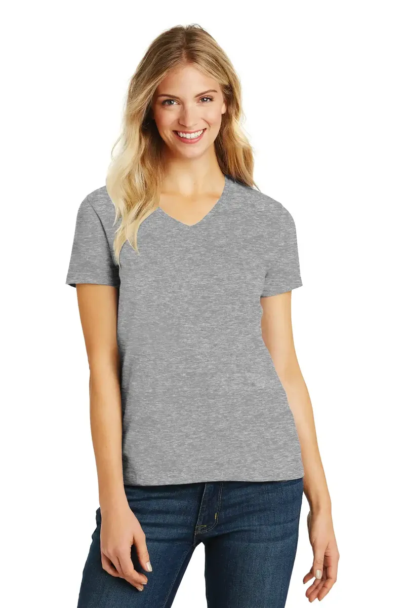 District® Women's Perfect Blend® CVC V-Neck Tee. DM1190L - additional view 6