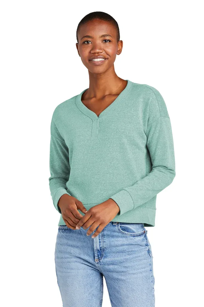 District® Women's Perfect Tri® Fleece V-Neck Sweatshirt DT1312 - additional view 2