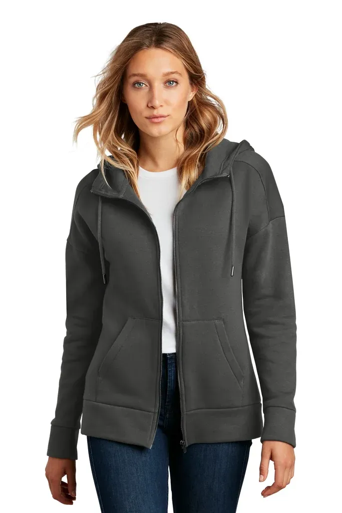 District ® Women's Perfect Weight ® Fleece Drop Shoulder Full-Zip Hoodie DT1104 - additional view 4