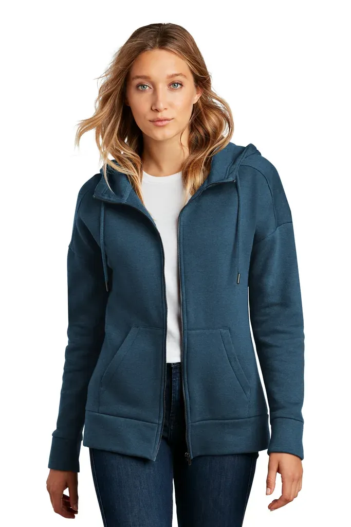 District ® Women's Perfect Weight ® Fleece Drop Shoulder Full-Zip Hoodie DT1104 - additional view 3