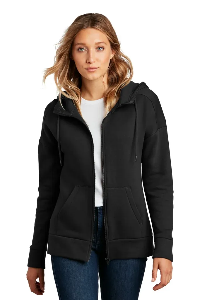 District ® Women's Perfect Weight ® Fleece Drop Shoulder Full-Zip Hoodie DT1104 - additional view 7