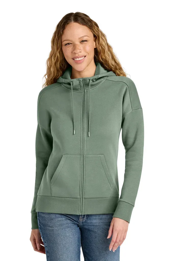 District ® Women's Perfect Weight ® Fleece Drop Shoulder Full-Zip Hoodie DT1104 - additional view 2