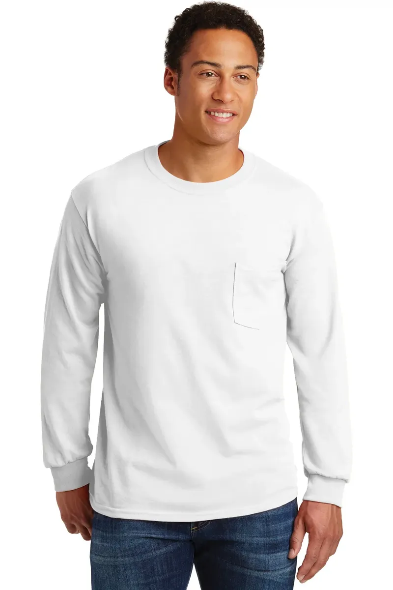 Gildan® - Ultra Cotton® 100% US Cotton Long Sleeve T-Shirt with Pocket.  2410 - additional view 3