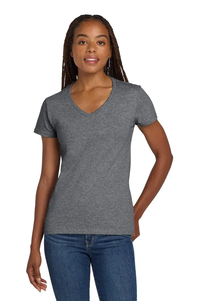 Gildan® Women's Heavy Cotton 100% Cotton V-Neck T-Shirt. 5V00L - additional view 6