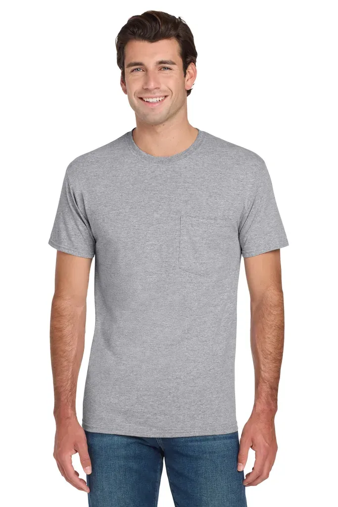 Jerzees® -  Dri-Power® 50/50 Cotton/Poly Pocket T-Shirt.  29MP - additional view 4