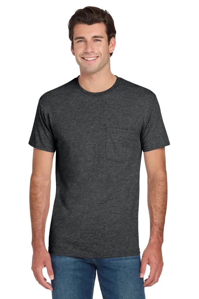 Jerzees® -  Dri-Power® 50/50 Cotton/Poly Pocket T-Shirt.  29MP - additional view 2