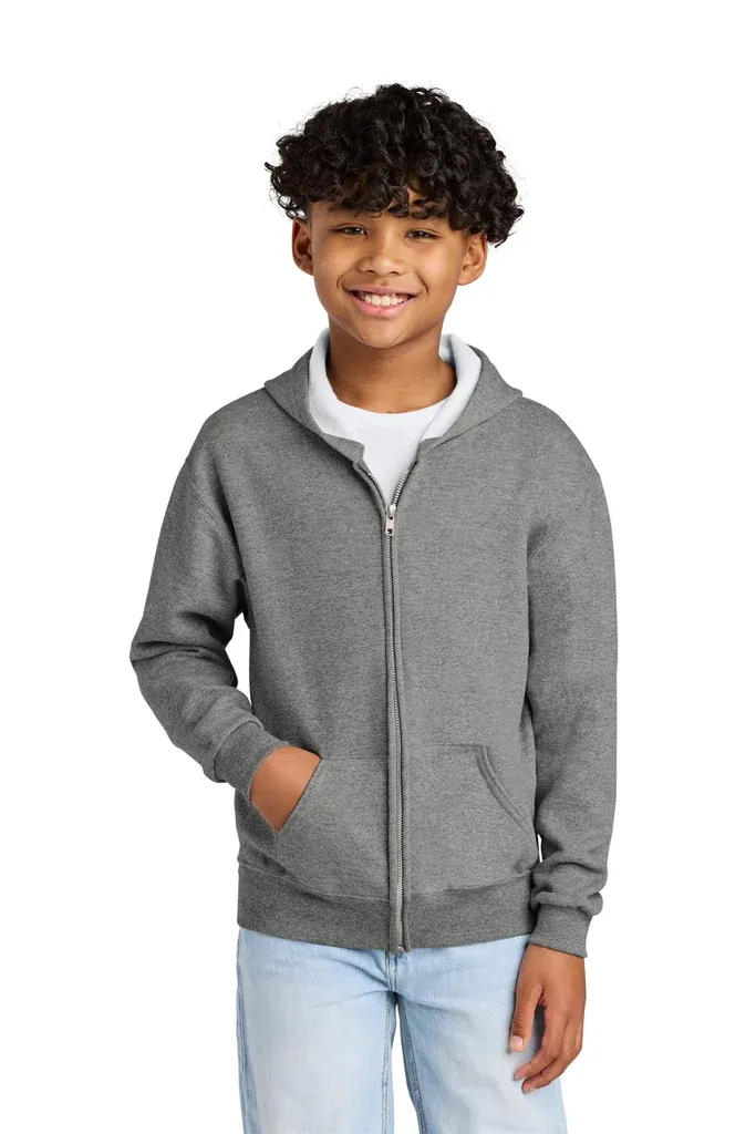 Jerzees® - Youth NuBlend® Full-Zip Hooded Sweatshirt.  993B - additional view 2