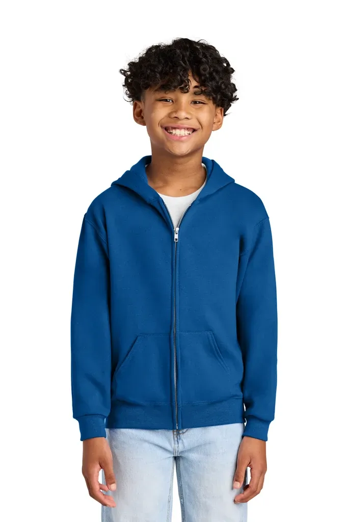Jerzees® - Youth NuBlend® Full-Zip Hooded Sweatshirt.  993B - additional view 1