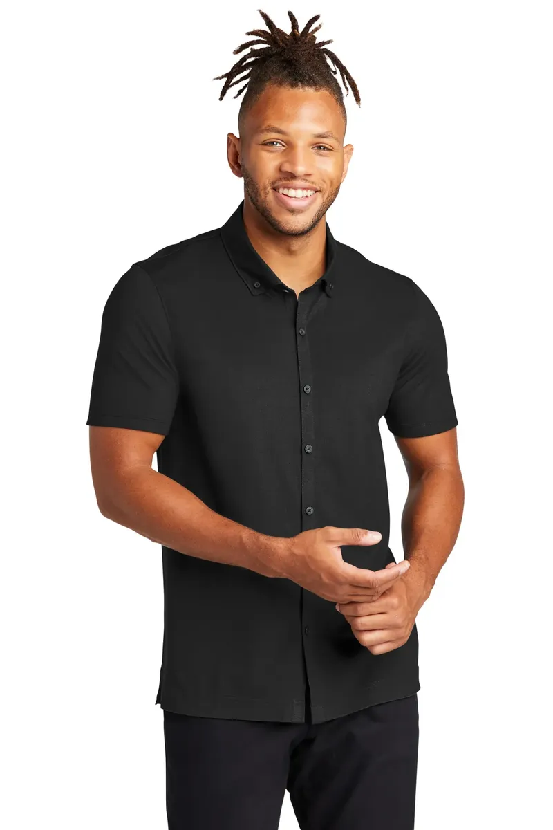 Mercer+Mettle® Stretch Pique Full-Button Polo MM1006 - additional view 3