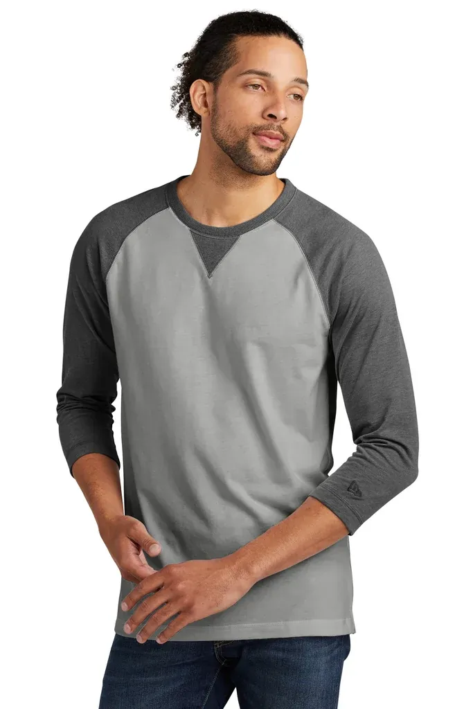New Era ® Sueded Cotton Blend 3/4-Sleeve Baseball Raglan Tee. NEA121 - additional view 1