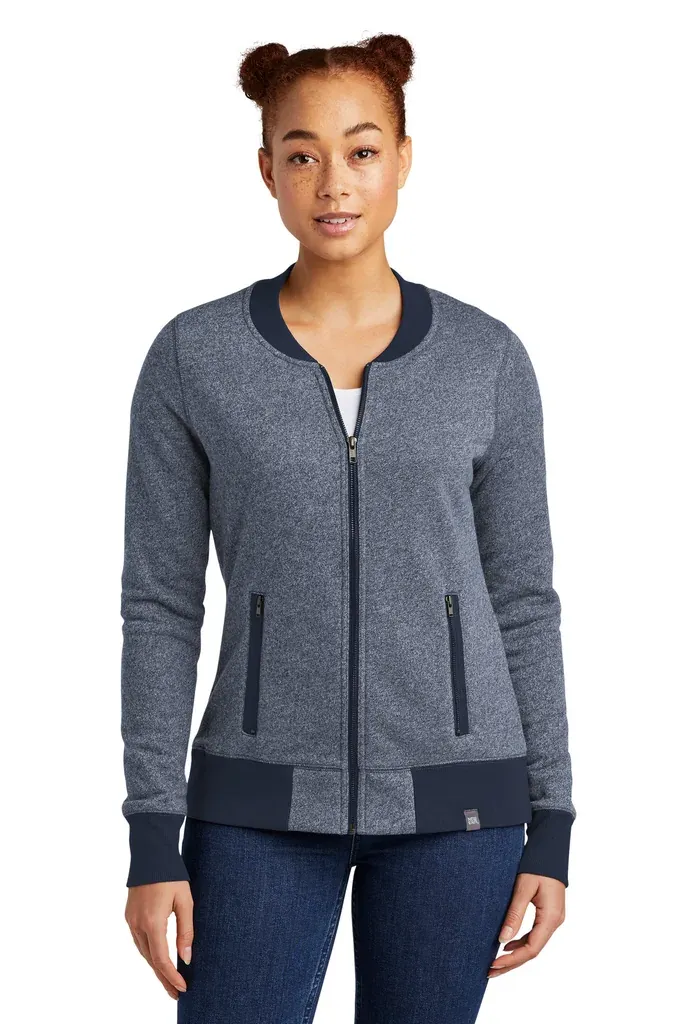 New Era® Women's French Terry Baseball Full-Zip. LNEA503 - additional view 1