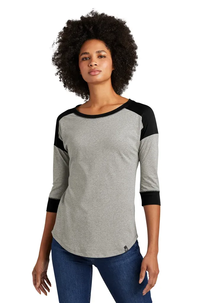 New Era ® Women's Heritage Blend 3/4-Sleeve Baseball Raglan Tee. LNEA104 - additional view 2