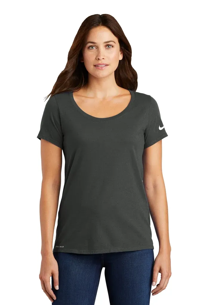 Nike Women's Dri-FIT Cotton/Poly Scoop Neck Tee. NKBQ5234 - additional view 2