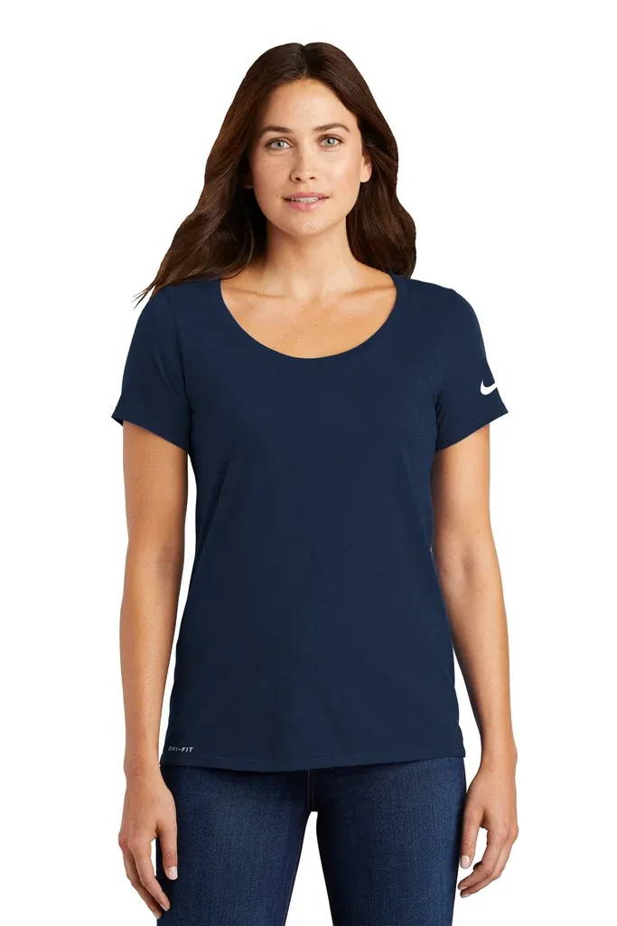 Nike Women's Dri-FIT Cotton/Poly Scoop Neck Tee. NKBQ5234 - additional view 4