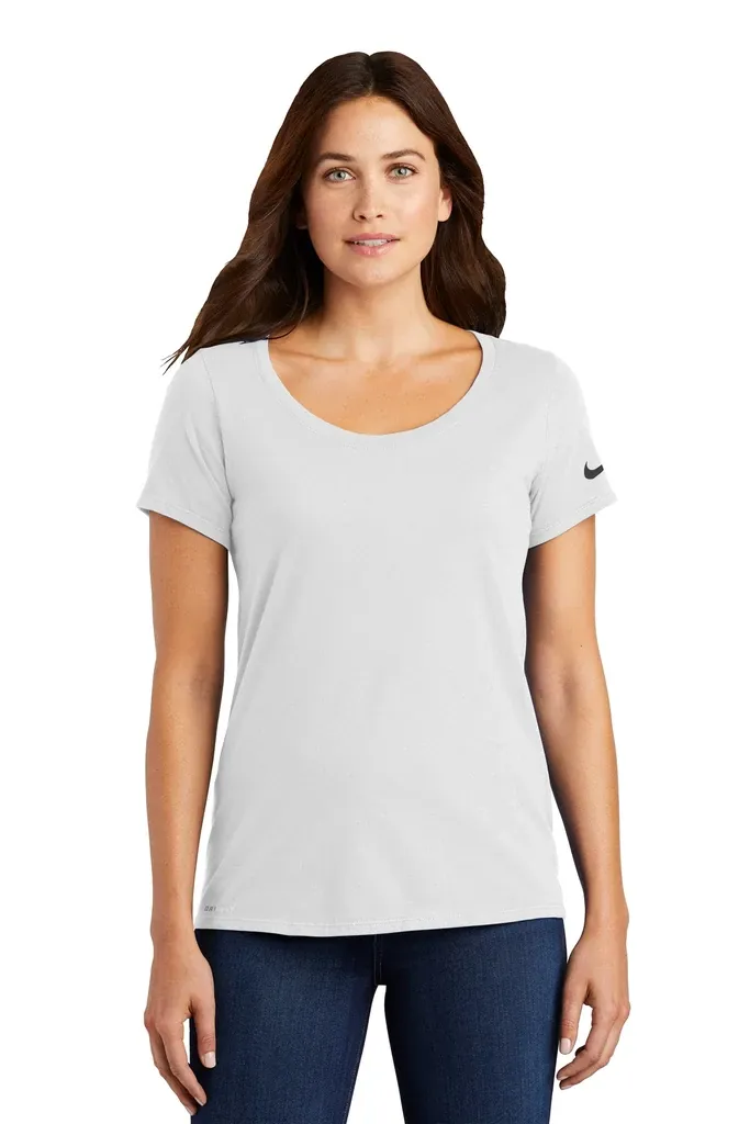 Nike Women's Dri-FIT Cotton/Poly Scoop Neck Tee. NKBQ5234 - additional view 3